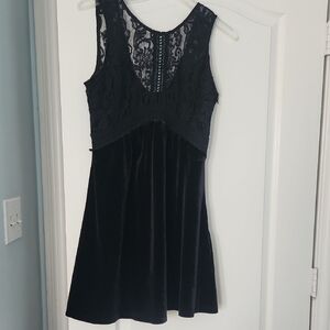 Miss Me Black Lace Overlay Dress